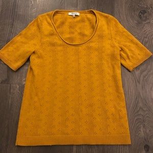 Madewell Eyelet Mustard Top